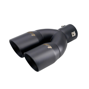Terminale rotondo diametro 63mm doppio inclinato in acciaio inossidabile nero - Product Image 2