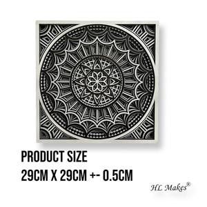 งานศิลปะแมนดาลา ตกแต่งผนังไม้ 3 มิติ สีขาวดำ ดีไซน์ไม้ สำหรับตกแต่งบ้าน ห้องนั่งเล่น ฉลองวันเกิด วันครบรอบ - Product Image 2