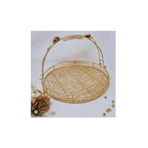 flower round shape hamper gift basket for home & hotel best quality latest design metal hamper gift basket for storages