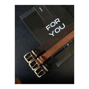 Ceinture pour femme à 3 boucles, ceinture pour pantalon, ceinture pour veste, ceinture pour robe, ceinture pour chemise - Noir-Bordeau-Marron-Or - Product Image 4