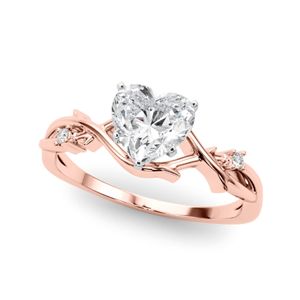 Heart Shape Three Stone Twisted Engagement <b>Ring</b> For Women - Product Image 5