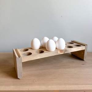 Handcrafted Wooden Egg Rack For Farmhouse <b>Kitchen</b> Adding Warm Natural Touch To Rustic And Traditional Home Interiors - Product Image 2