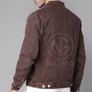 Vestes en jean pour hommes à manches longues, 100% coton, nouvelle arrivée, fabriquées en usine, logo personnalisé sur le devant, vente en gros, coupe-vent, respirantes - Product Image 3