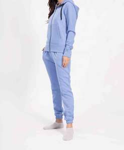 Survêtement pour femme en coton 100% surdimensionné, couleur unie, logo imprimé sur écran personnalisé, poids lourd, hip hop, 2 pièces - Product Image 2