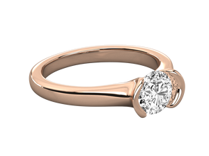 แหวนหมั้นเพชรเม็ดเดี่ยว14K ที่ผ่านการรับรอง - Product Image 3