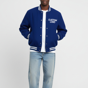 Custom Logo High Quality Blank Design Patchwork Embroidery Campus Baseball Winter <b>Jacket</b> for <b>Men</b> Sportswear Varsity Coat - Product Image 1