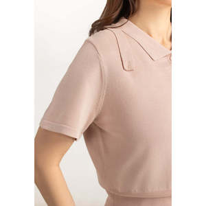 Camisa Casual Sencilla de Corte Holgado para Mujer, Ligera, Transpirable, 100% Poliéster, Tejido de Punto Suave, para Uso Diario en Verano, OEM ODM - Product Image 5