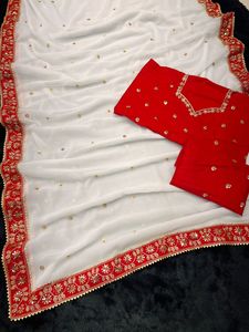 Indian Boutique's Elegant Georgette Ropa étnica Diseñador tradicional Bordado Secuencia Sari Último exclusivo para el verano Invierno - Product Image 2