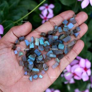 Pulsera de labradorita natural para mujer, collar de piedra natural lisa, con diamantes rugosos, piedra de cristal crudo, máquina de facetado de gemas, labradorita - Product Image 6