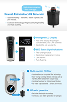 Sistema Purificador de Agua Eléctrico RO 2 en 1 con Electrolizador de Hidrógeno, 1600 ml/min, 1400-1600 ppb H2, Carcasa de Plástico para Uso Doméstico