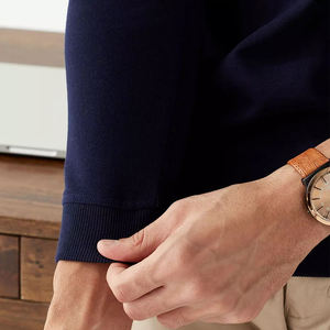 Sweat-shirt à col rond 100% coton de qualité supérieure pour hommes pull de couleur unie coupe régulière-essentiel personnalisé pour l'impression numérique d'hiver - Product Image 3