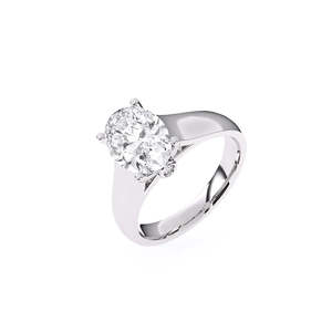 Anillo Solitario Clásico con Corte Ovalado y Corte Fantasía, Cultivado en Laboratorio, 2.06 Ct, en Oro Amarillo, Blanco y Rosa de 9K - Product Image 1