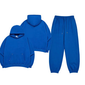 ชุดกีฬาสำหรับทุกเพศชุดวอร์มแขนยาวมีฮู้ดและกางเกงขายาวผ้าฝ้ายออร์แกนิกชุดกันหนาวชุดเป็นมิตรต่อสิ่งแวดล้อม - Product Image 1