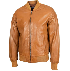 Chaqueta de invierno para hombre de American Flight, chaqueta Bomber de cuero con función cortavientos, diseño ODM, cierre de cremallera, forro de alta calidad - Product Image 2