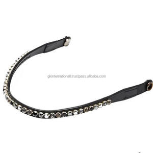 Bande de sourcil de cheval en cuir véritable faite à la main cristaux Bling strass fabricant de gros conception personnalisée dans toutes les tailles et couleurs - Product Image 6