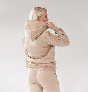 Sweat-shirts à capuche surdimensionnés tendance unisexes pour hommes et femmes, logo personnalisé en relief, polaire épais, streetwear, coupés et cousus - Product Image 1