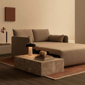 Modern Minimalist Convertible 2-Seater <b>Sofa</b> <b>Bed</b> Offset Design Extendable <b>Foldable</b> Features for Living Room Dining Home Furniture - Product Image 2
