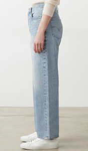 Women High Waist Wide Leg Jeans Barrel Fit Denim <b>Trousers</b> <b>Light</b> Blue Casual Pants - Product Image 3