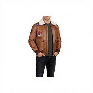 Veste d'aviateur en cuir pour homme Leathertex, veste de moto d'hiver, coupe-vent, imperméable, séchage rapide, épaisse, décontractée - Product Image 1