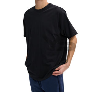 Venta directa de fábrica de los hombres de talla grande de moda estilo callejero sólido negro algodón camisetas gran oferta negro Jersey camisetas - Product Image 4