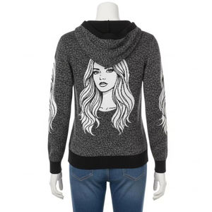 Sudadera con Capucha de Punto para Mujer, Algodón y Poliéster, Estampado por Transferencia de Calor, Estilo Casual, Ropa Urbana, Proveedor Mayorista Global - Product Image 3