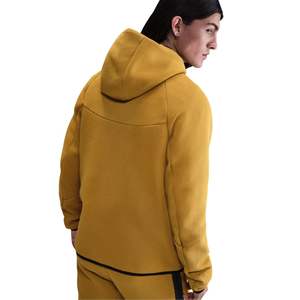 Veste à capuche zippée intégrale en polaire technique pour homme, jaune moutarde, légère, chaude, vêtements de sport d'entraînement, vêtements de sport haut de gamme - Product Image 5