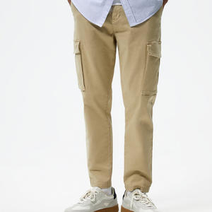 กางเกงคาร์โก้พร้อมกระดุมติดกระเป๋าผ้าคอตตอนเนื้อนุ่มระบายอากาศสบายปรับเอวได้หลายกระเป๋า - Product Image 2