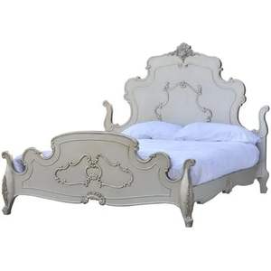 Lit Classique Provincial Français-Acajou Peint Blanc-300 - Product Image 1