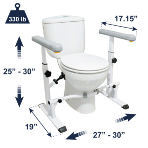 Toilet Safety Rails, Toilet Frame for Elderly with Suction Cups, WC Armrest Support, Bathroom <b>Grab</b> <b>Bars</b> - KMINA K30001 - Product Image 5