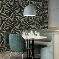 Papier peint décoratif en PVC ignifuge et anti-fumée, style urbain, imprimé animalier, pour usage commercial hôtelier, design graphique personnalisé