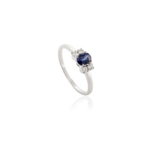 Handmade 100% Natural Blue Sapphire <b>Dainty</b> Fine Jewelry <b>Ring</b> Exclusive Unique Design Trendy Oval Cut Diamond 14k Solid Weddings - Product Image 2