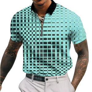 Polo de punto regular estampado para hombre, polos estampados de alta calidad para hombre, polos de tela de punto suave - Product Image 5