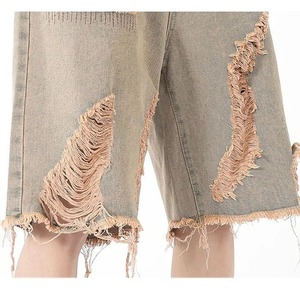 Shorts en jean pour hommes de qualité supérieure, 100% coton, tissu lavé, décontracté, à porter au quotidien, été, anti-UV, imperméable - Product Image 5