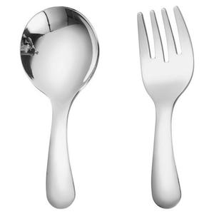 Set of 2 Short Handle Mini Stainless Steel Baby <b>Spoon</b> Forks Mirror Polished for Kitchen Dessert Tea <b>Soup</b> Hotels' Measuring Use - Product Image 3