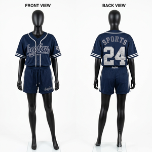 Ensemble short et maillot de baseball noir et or en poly mesh 260 GSM, sublimation, sergé, logos personnalisés, pour femmes - Product Image 2