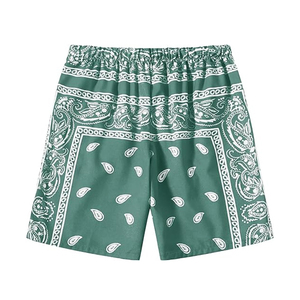 2025 tendance personnalisé grande taille Double couche Paisley maille 5 pouces entrejambe jeunesse basket-ball Bandana imprimer hommes Shorts - Product Image 2