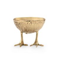 Bol à fruits rétro de luxe en laiton poli plaqué or, fait main, avec pieds d'oiseau, écologique, couleur et logo personnalisables, 5"D X 4"H
