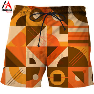 <b>Men's</b> Blue Geometric <b>Pattern</b> <b>Swim</b> <b>Shorts</b> Quick-Dry Polyester Fabric 180 GSM Comfortable Elastic Waist Adjustable Drawstring - Product Image 5