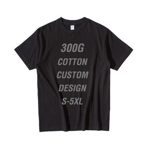 Roof Gallery Men's 300GSM Cotton T-Shirt Oversized Plus Size <b>White</b> Black Custom Design Street Style O-Neck Short Sleeve - Product Image 1