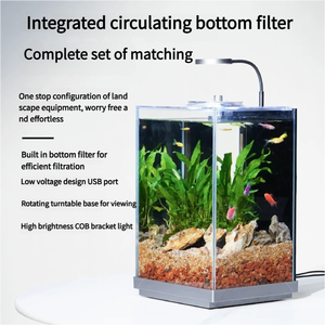 ตู้ปลาต่อสู้ยอดนิยม ตู้ปลาขนาดเล็ก ตู้ปลาตั้งโต๊ะ กระจกพร้อมระบบกรองน้ำในตัว ไม่ต้องเปลี่ยนน้ำ - Product Image 2