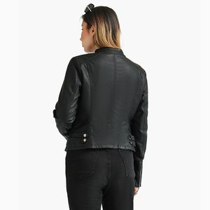 Nouveau Style personnalisé couleur imprimé respirant toile femmes veste en cuir concevoir votre propre tenue décontracté plaine - Product Image 2