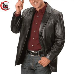 Blazer en cuir véritable personnalisé à la mode pour hommes à 2 boutons en peau de mouton toutes les couleurs/Blazer pour manteaux pour adultes dernier cri - Product Image 1