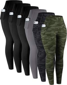 Ensembles de yoga écologiques pour femmes 1 Legging uni doux taille mi-haute avec taille élastique respirant pour l'entraînement avec effet ventre plat - Product Image 1
