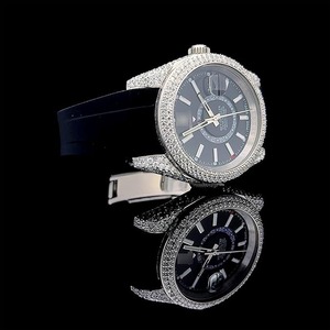 Montre de plongée automatique pour homme en moissanite taille VVS, mouvement Ronda, bracelet en acier inoxydable, cadran en verre analogique, haute qualité, luxe - Product Image 2