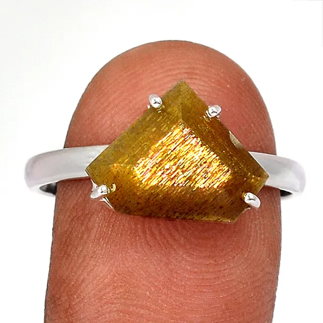 Dikke Gouden Zonnesteen Sieraden Vrouwen 2.5 Goud Vermeil 18K Verguld Zilver 925 Goud Diamant Sieraden Ring Voor Vrouwen Mannen Meisje