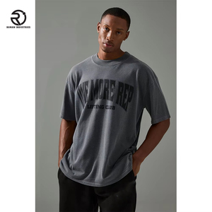 Ropa de calle personalizada para hombre, camiseta de peso pesado 220 GSM, algodón blanco, manga corta, holgada, de gran tamaño, estilo hombro caído, Stock - Product Image 4