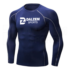 100% Polyester Gym Fitness T-<b>Shirt</b> Men's <b>Moisture</b> <b>Wicking</b> Sportswear Running Workout Training Solid Design Wholesale Rash Guard - Product Image 1