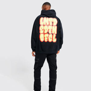 Sudaderas con capucha con estampado de soplo para hombre mezclado de algodón personalizado de calidad profesional Sudaderas con capucha con estampado de soplo de calle para hombre - Product Image 4