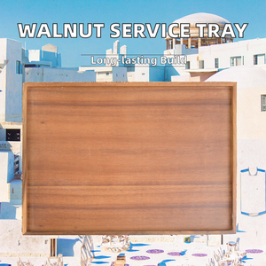 ถาดเก็บของอเนกประสงค์แบบพกพา รูปทรงสี่เหลี่ยมผืนผ้า ทำจากไม้วอลนัทคลาสสิก เคลือบแลคเกอร์ แกะสลักลาย ใช้ซ้ำได้ เหมาะสำหรับใช้ในห้องครัวและห้องนั่งเล่น - Product Image 3