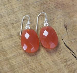Handmade Red <b>Carnelian</b> Sterling Silver Hook Earrings August Birthstone <b>Jewelry</b> Elegant Gift For Women - Product Image 1